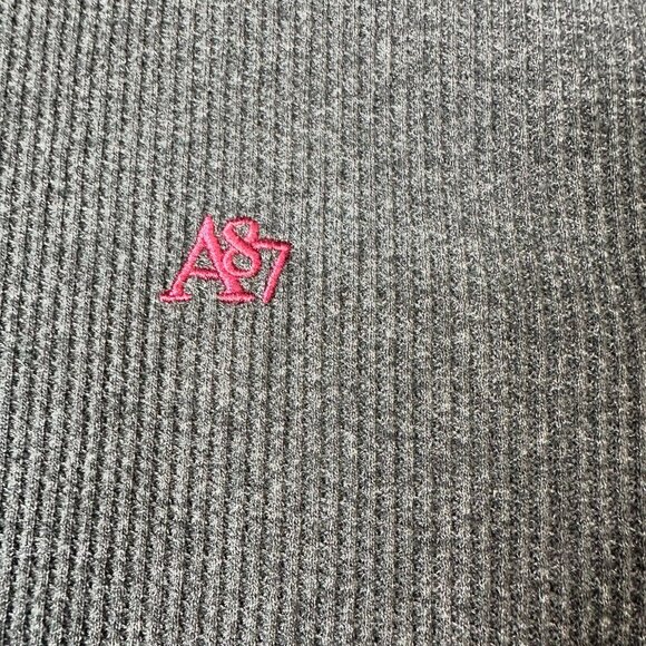 Aeropostale Mens 2XL Charcoal Gray Long Sleeve Ribbed Knit Pullover - Picture 2 of 6